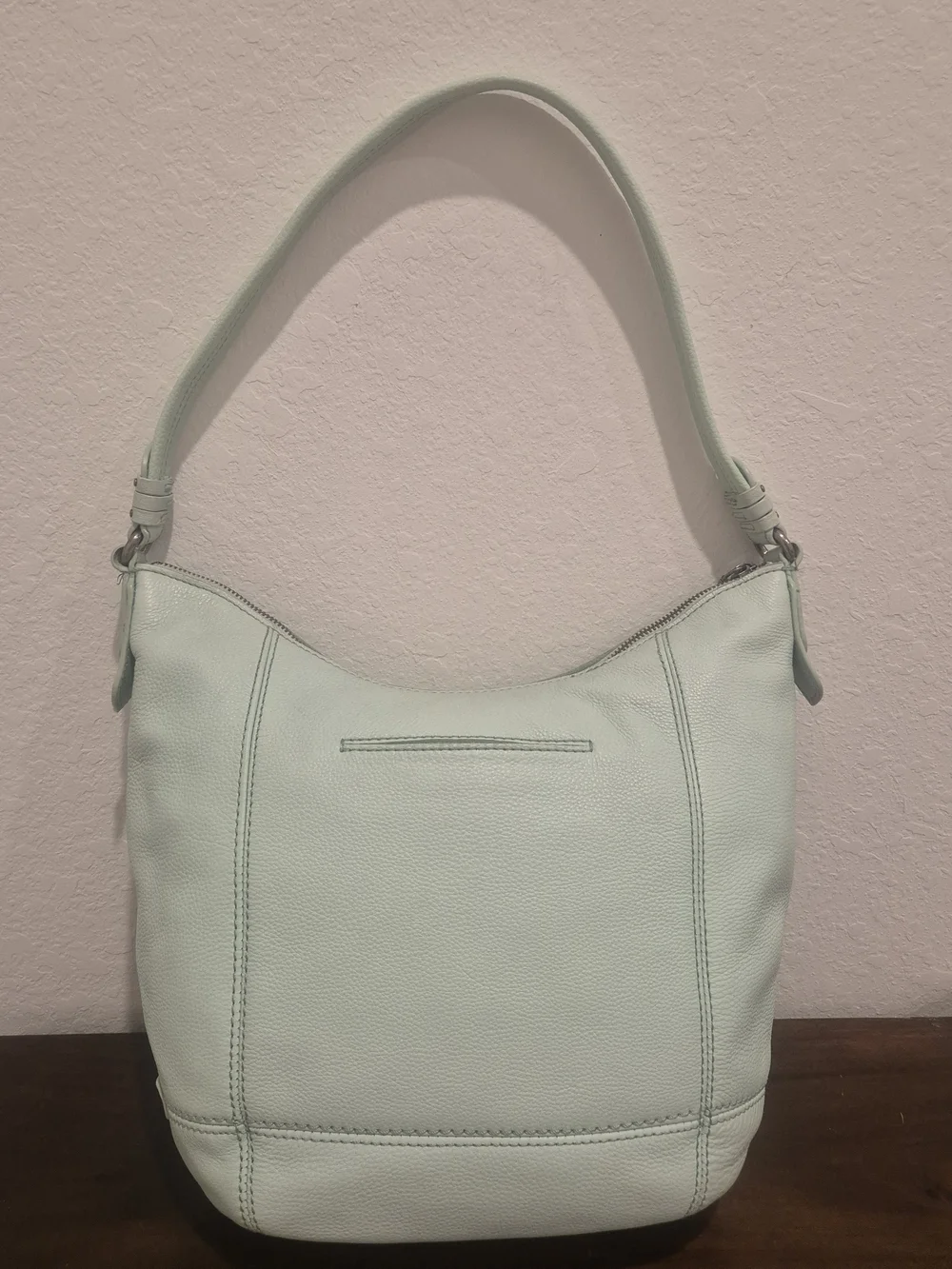 The Sak Sequoia Pebbled Leather Hobo Bag/Purse Soft Mint Green